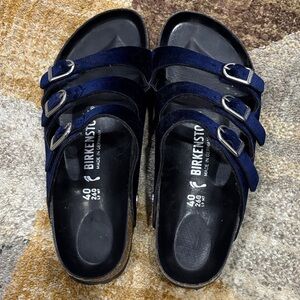Birkenstock Women's Black and Navy Sandals